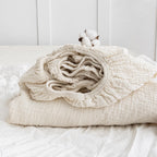 Washed Muslin Fitted Sheet, Organic Muslin Fitted Bed Sheet, Gots Certified Cotton Bedding, Breathable Cotton Sheet, King, Queen Size Fitted