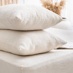 Washed Muslin Fitted Sheet, Organic Muslin Fitted Bed Sheet, Gots Certified Cotton Bedding, Breathable Cotton Sheet, King, Queen Size Fitted