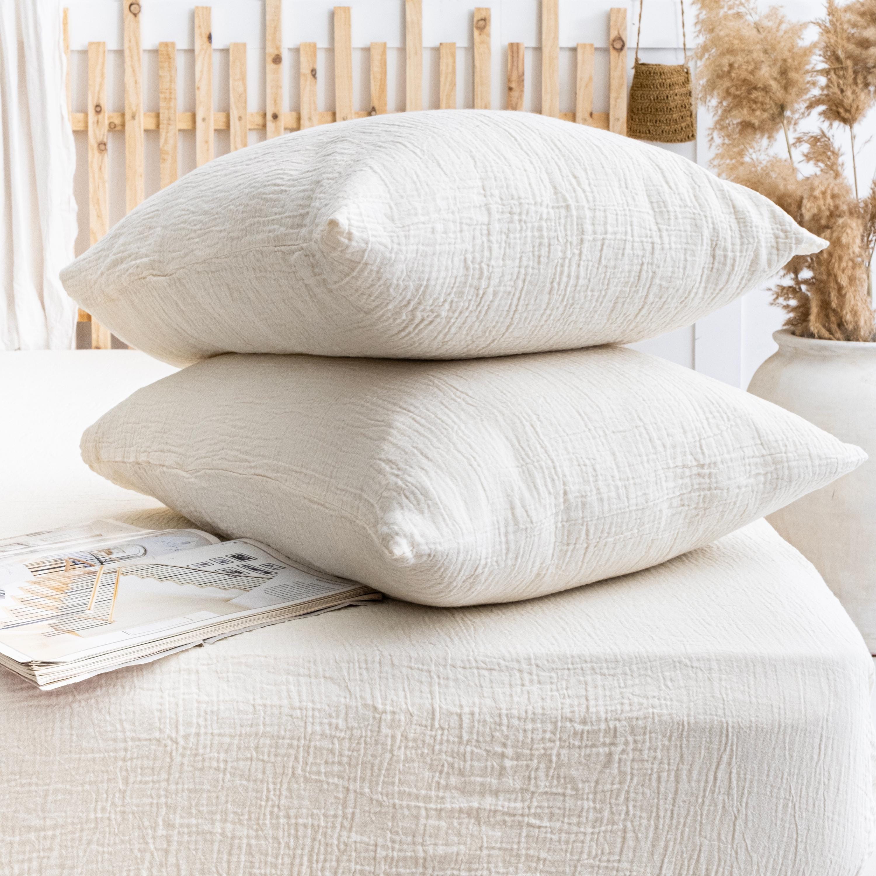 Washed Muslin Fitted Sheet, Organic Muslin Fitted Bed Sheet, Gots Certified Cotton Bedding, Breathable Cotton Sheet, King, Queen Size Fitted