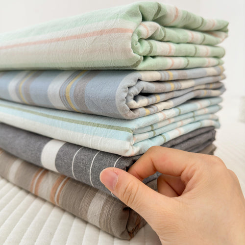 100% Cotton Fitted Sheet All-season Solid Color Mattress Protector, Plain/gingham Color, Twin/full Size For Dorm & Home