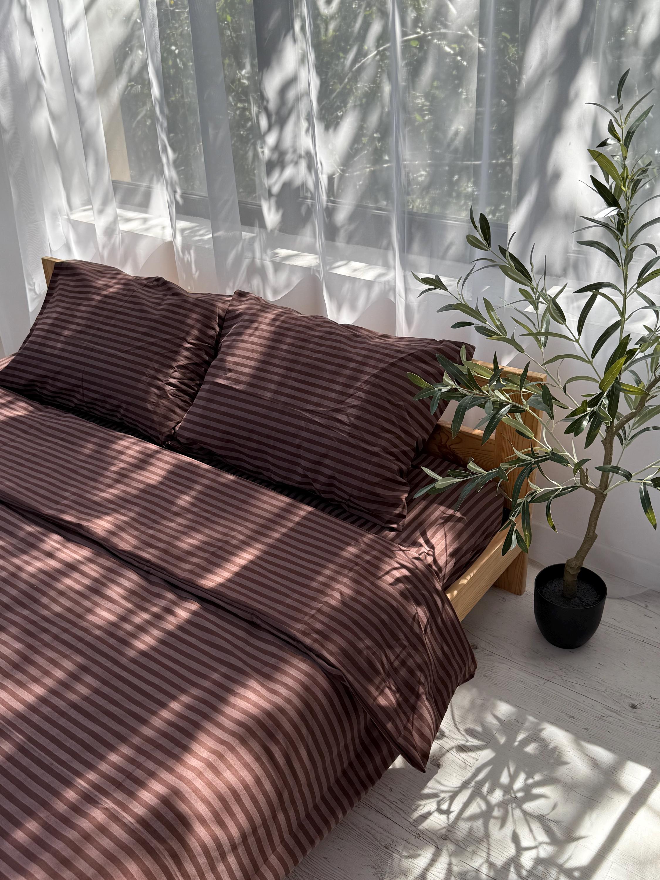 Striped Cotton Pillowcase - Standart, Queen King And Custom Size, Stripe Pillow Cover, 100% Organic Pillow Shams